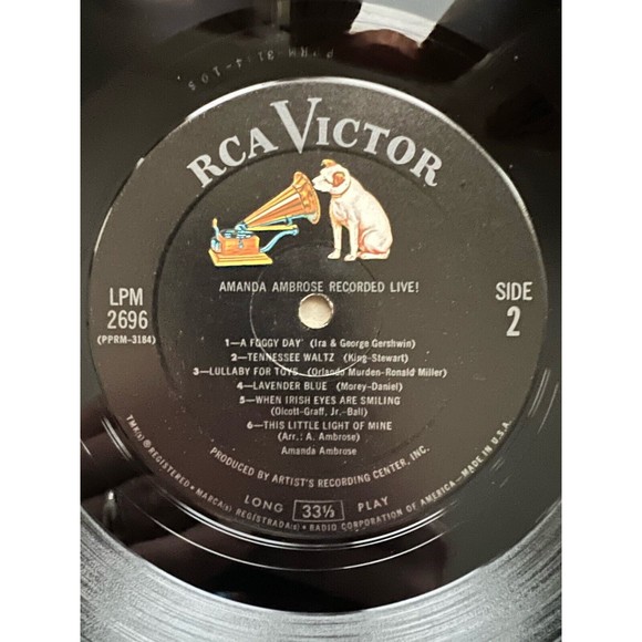 Amanda Ambrose Recorded Live! LP RCA Victor LPM 2696 Mono 1963 VG - Picture 8 of 8